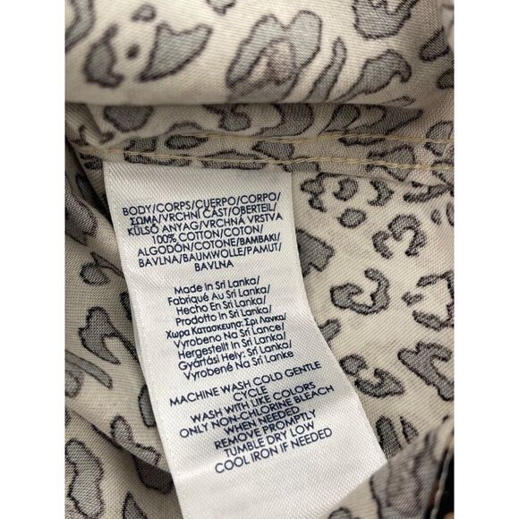 Chaps Women Animal Print Non-Iron Cotton Long Sleeve Shirt Size S - Picture 7 of 7